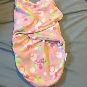 Pink fleece swaddle newborn